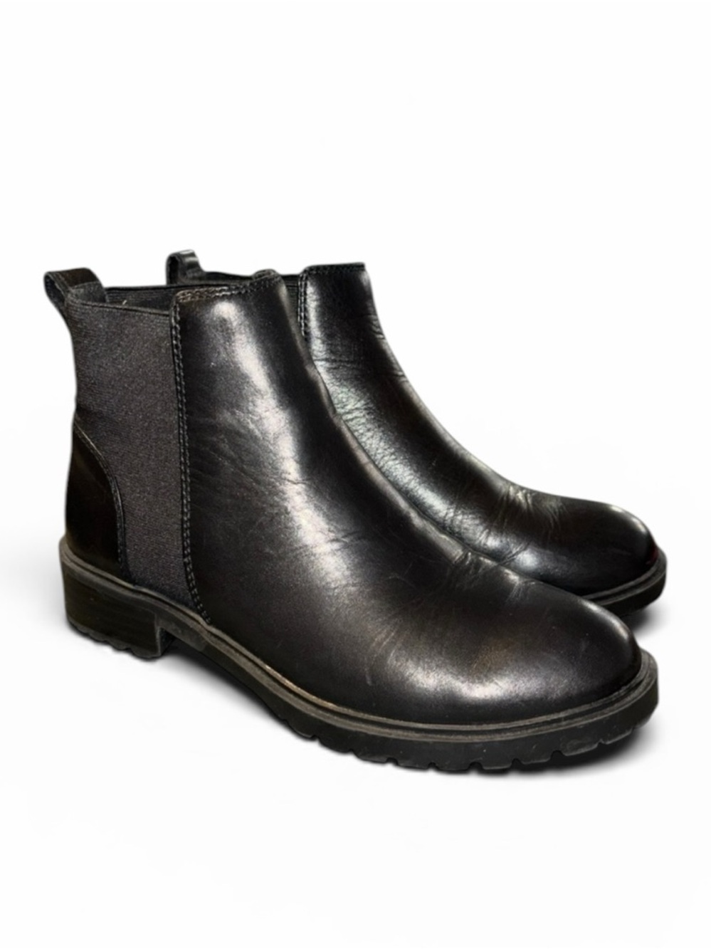 Steve‎ Madden Black Leopoldo Leather Ankle Bootie -Size 7